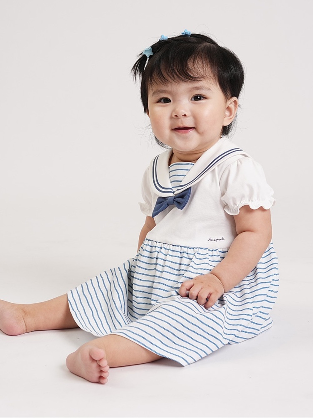 les enphants baby sailor dress romper NWT